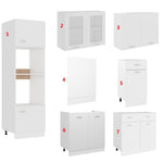 7 Piece Kitchen Cabinet Set White Engineered Wood | HomeAndLiving