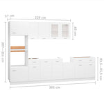 7 Piece Kitchen Cabinet Set White Engineered Wood | HomeAndLiving