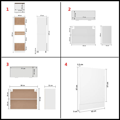 7 Piece Kitchen Cabinet Set White Engineered Wood | HomeAndLiving