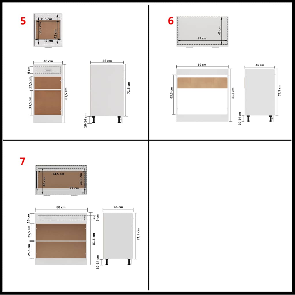 7 Piece Kitchen Cabinet Set White Engineered Wood | HomeAndLiving