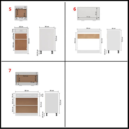 7 Piece Kitchen Cabinet Set White Engineered Wood | HomeAndLiving