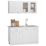 4-Piece Kitchen Cabinet Set White Engineered Wood | HomeAndLiving