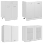 4-Piece Kitchen Cabinet Set White Engineered Wood | HomeAndLiving