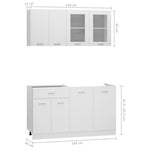 4-Piece Kitchen Cabinet Set White Engineered Wood | HomeAndLiving