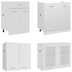 4-Piece Kitchen Cabinet Set White Engineered Wood | HomeAndLiving
