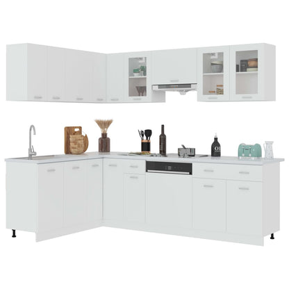 11-Piece Kitchen Cabinet Set White Engineered Wood | HomeAndLiving