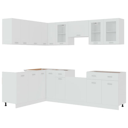 11-Piece Kitchen Cabinet Set White Engineered Wood | HomeAndLiving
