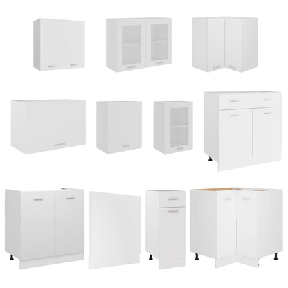 11-Piece Kitchen Cabinet Set White Engineered Wood | HomeAndLiving