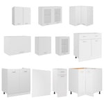 11-Piece Kitchen Cabinet Set White Engineered Wood | HomeAndLiving