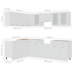 11-Piece Kitchen Cabinet Set White Engineered Wood | HomeAndLiving