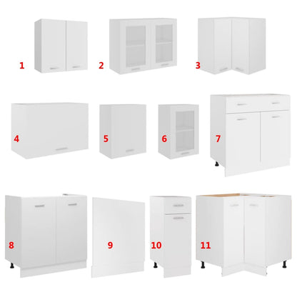 11-Piece Kitchen Cabinet Set White Engineered Wood | HomeAndLiving