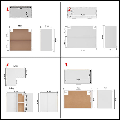 11-Piece Kitchen Cabinet Set White Engineered Wood | HomeAndLiving