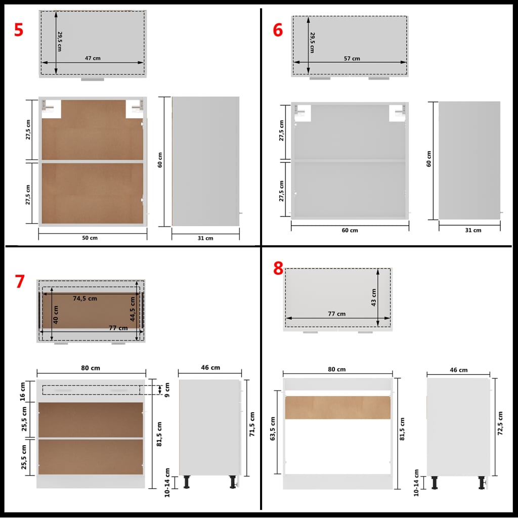 11-Piece Kitchen Cabinet Set White Engineered Wood | HomeAndLiving