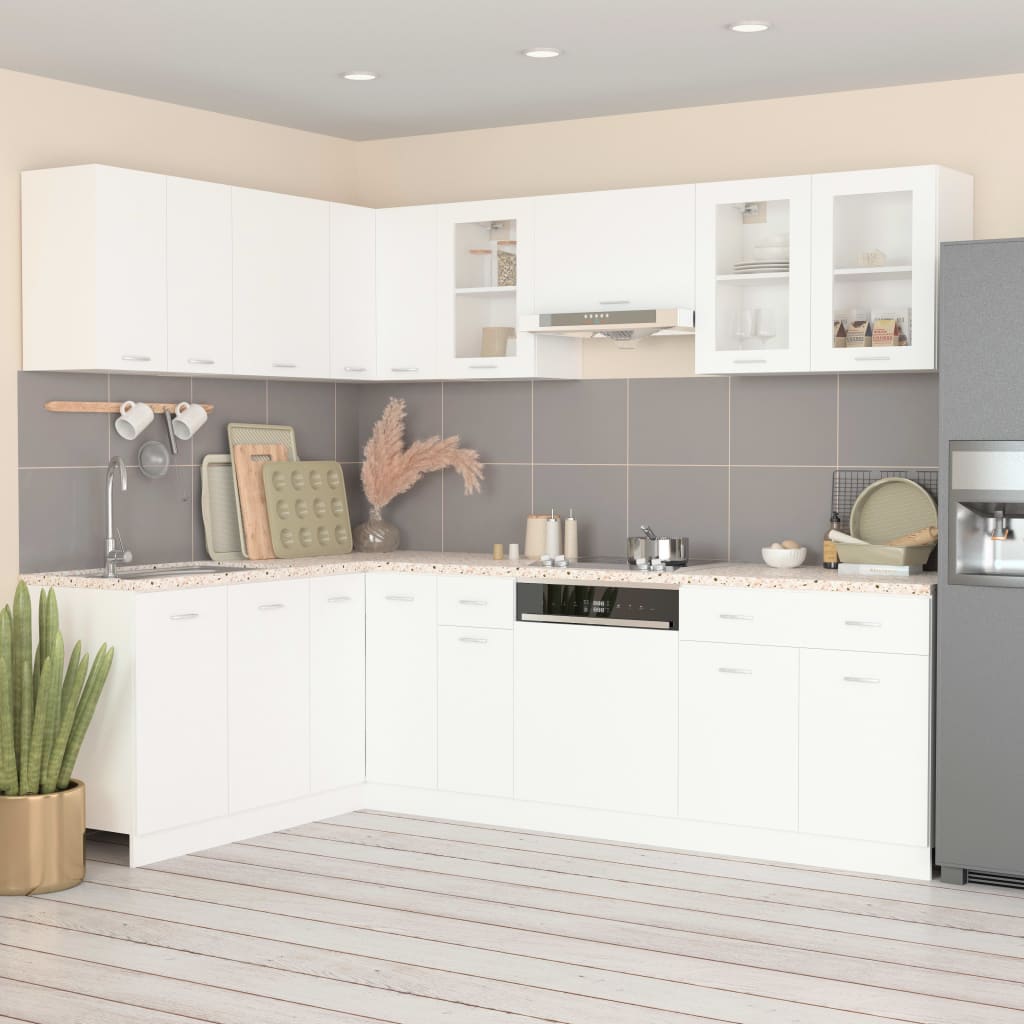 11-Piece Kitchen Cabinet Set White Engineered Wood | HomeAndLiving