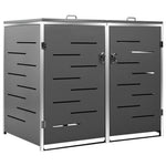 Double Wheelie Bin Shed Stainless Steel | HomeAndLiving