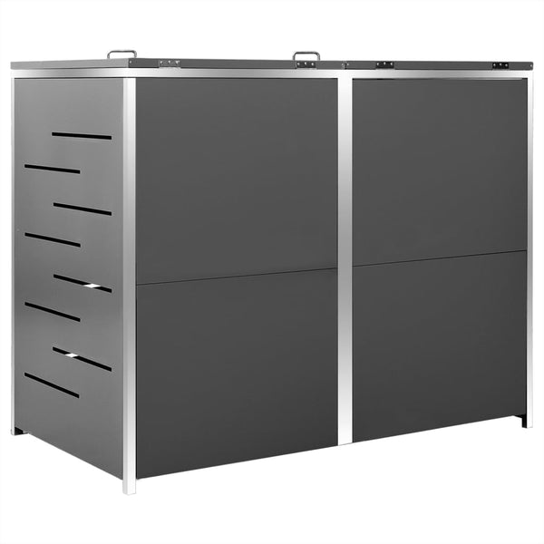  Double Wheelie Bin Shed Stainless Steel | HomeAndLiving