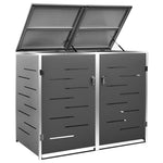 Double Wheelie Bin Shed Stainless Steel | HomeAndLiving
