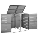 Double Wheelie Bin Shed Stainless Steel | HomeAndLiving