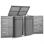 Double Wheelie Bin Shed Stainless Steel | HomeAndLiving