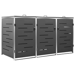 Triple Wheelie Bin Shed Steel Lockable | HomeAndLiving