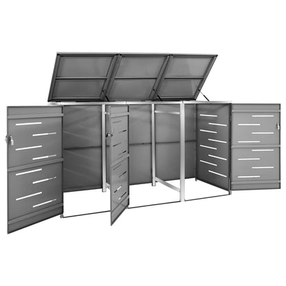 Triple Wheelie Bin Shed Steel Lockable | HomeAndLiving