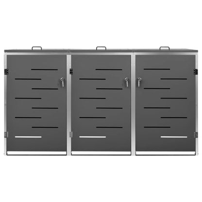 Triple Wheelie Bin Shed Steel Lockable | HomeAndLiving