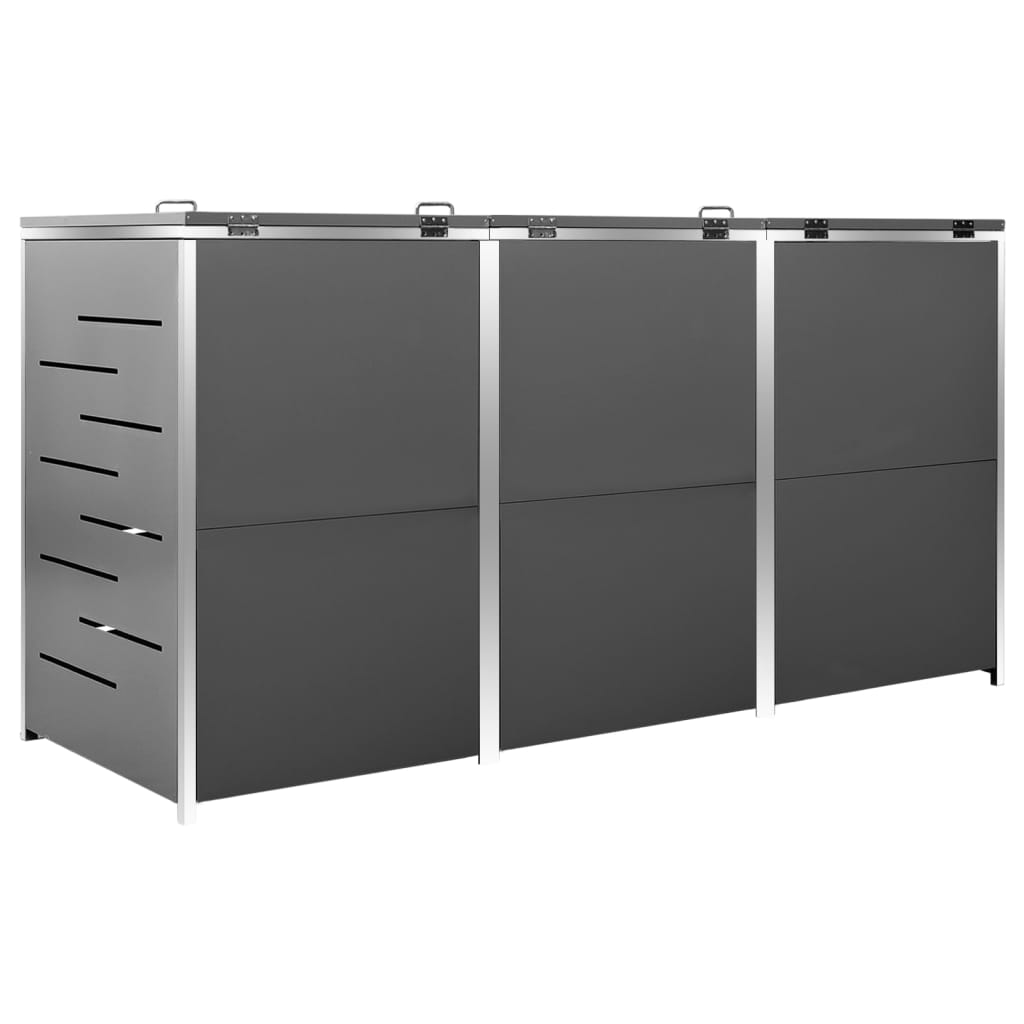 Triple Wheelie Bin Shed Steel Lockable | HomeAndLiving