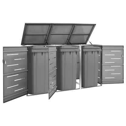 Triple Wheelie Bin Shed Steel Lockable | HomeAndLiving