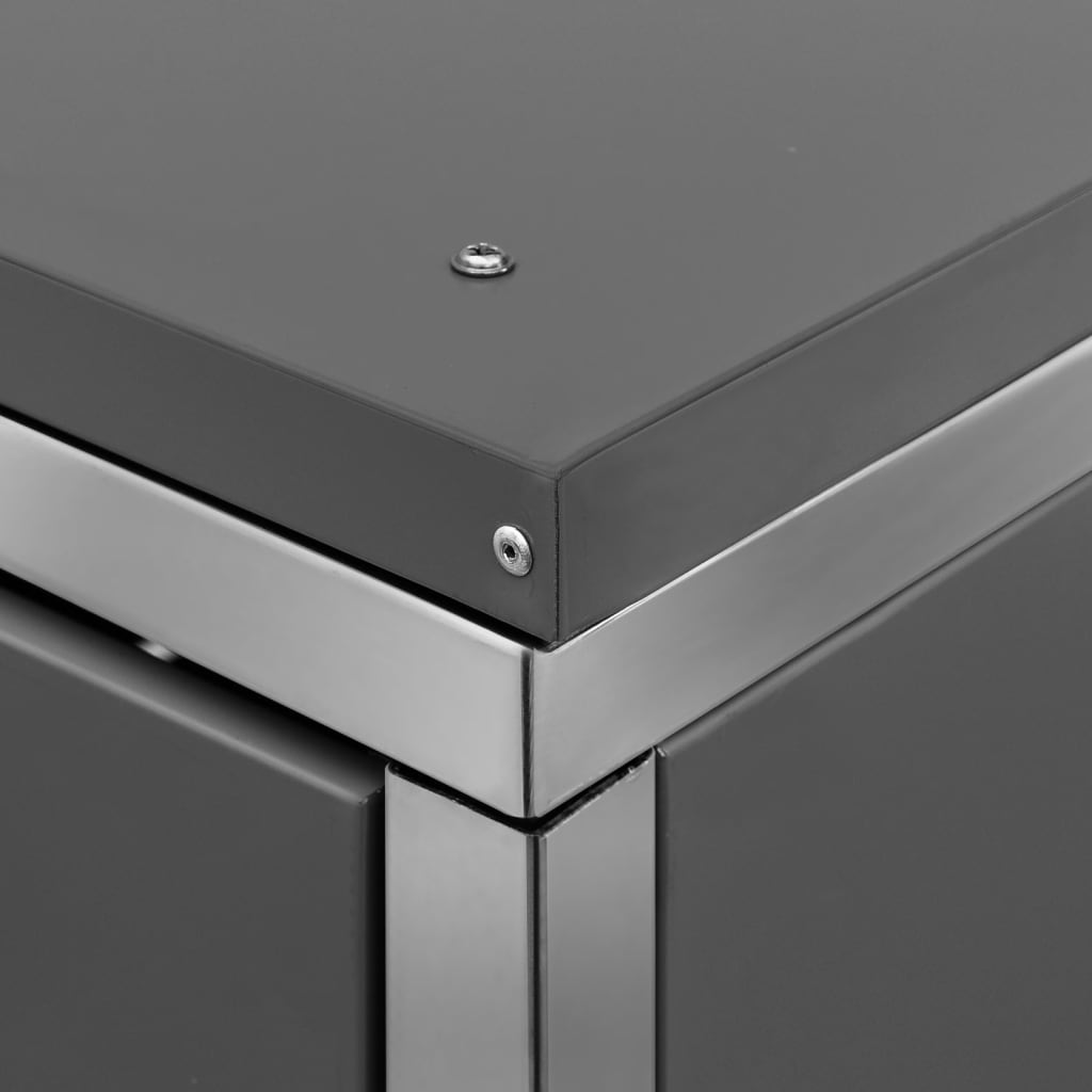 Quadruple Wheelie Bin Shed Stainless Steel | HomeAndLiving