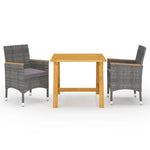 Elegant 3 Piece Garden Dining Set Relaxing Seating Outdoor Living