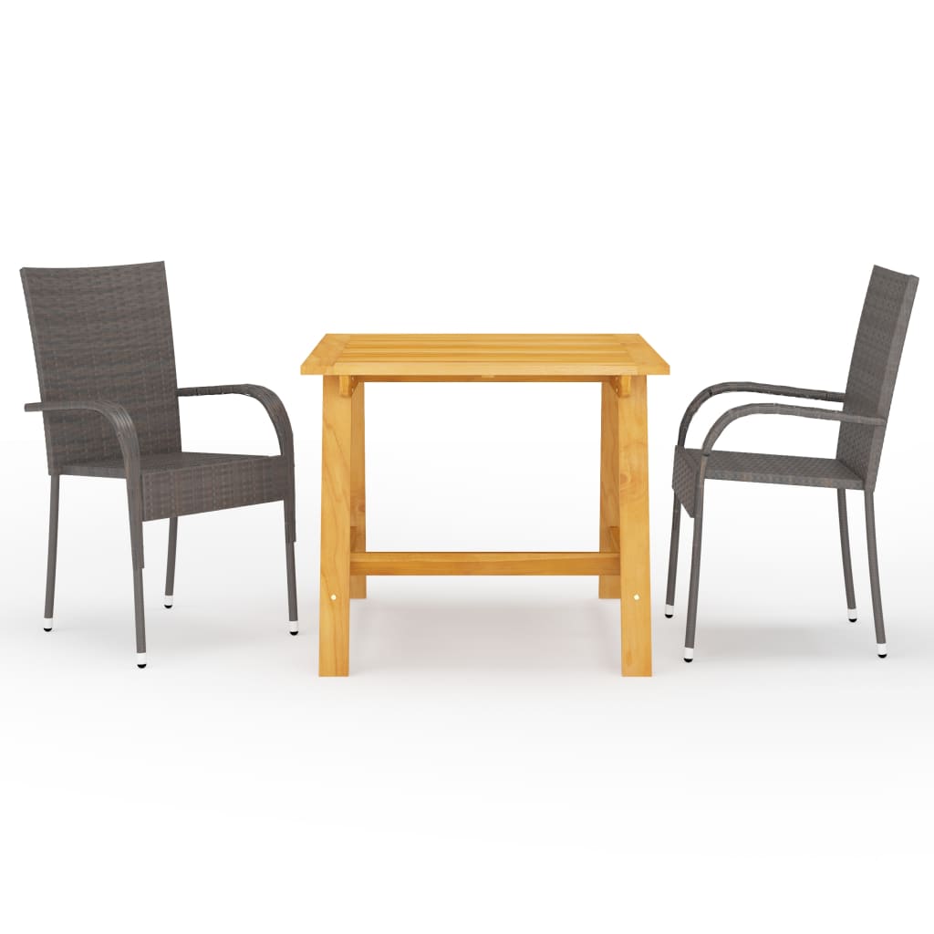 Space Saving 3 Piece Garden Dining Set Indoor Outdoor Use Essentials 
