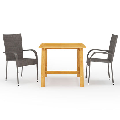 Space Saving 3 Piece Garden Dining Set Indoor Outdoor Use Essentials 