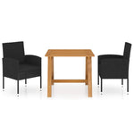 Minimalist 3 Piece Garden Dining Set Home Use Modern Living