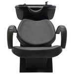 Salon Shapoo Chair with Washbasin Black Fau Leather