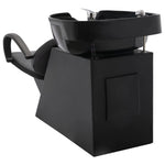 Salon Shapoo Chair with Washbasin Black Fau Leather