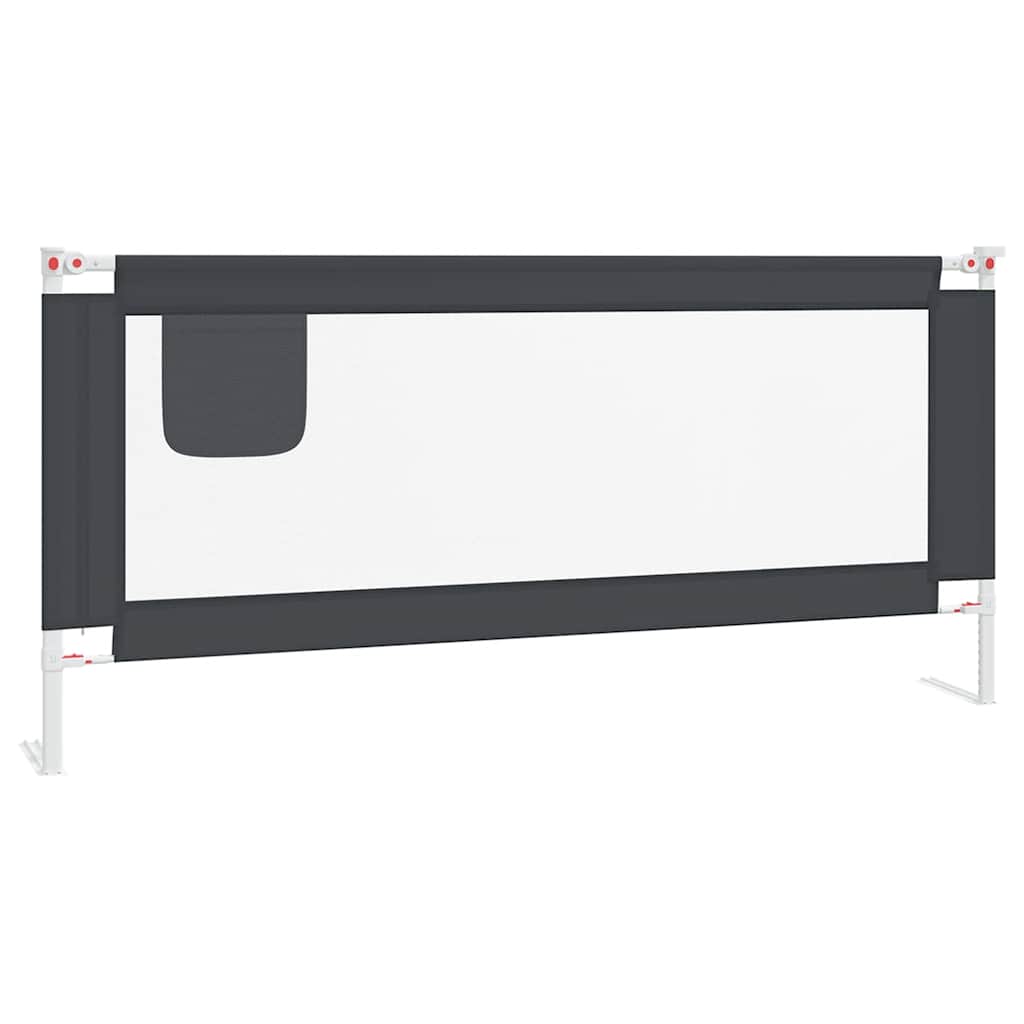 Toddler Safety Bed Rail Dark Grey Fabric - 200×25cm
