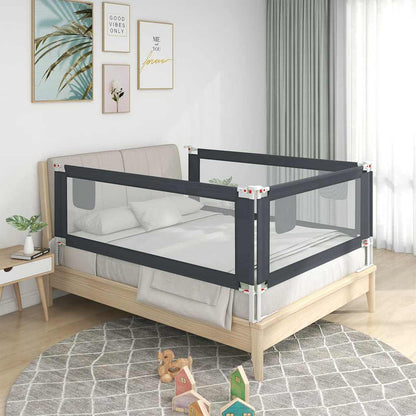 Toddler Safety Bed Rail Dark Grey Fabric - 200×25cm