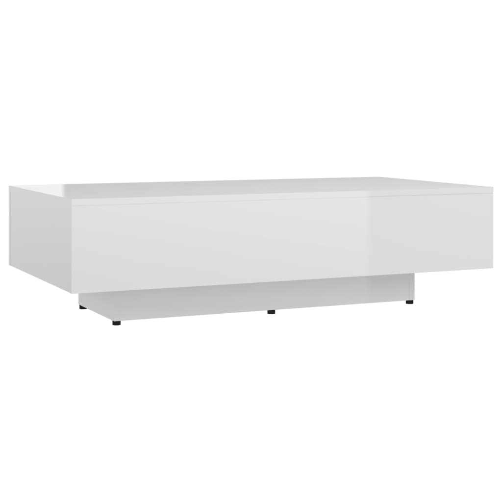 Coffee Table High Gloss White Engineered Wood - 115×60×31cm
