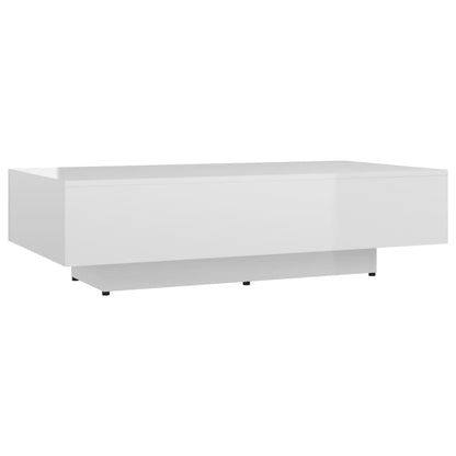 Coffee Table High Gloss White Engineered Wood - 115×60×31cm