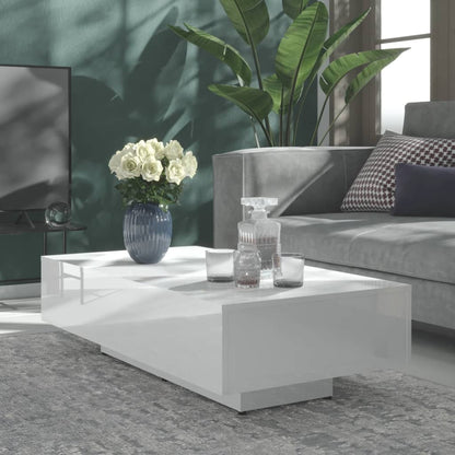 Coffee Table High Gloss White Engineered Wood - 115×60×31cm