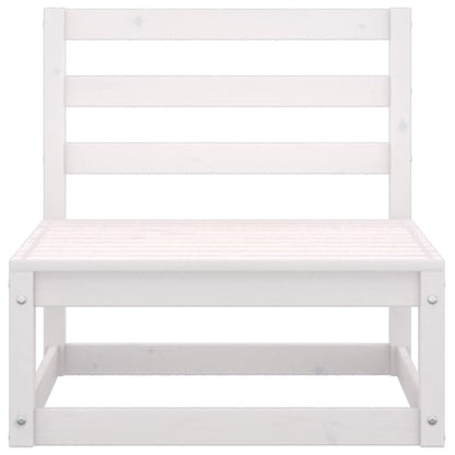 3 Piece Garden Lounge Set White Solid Pinewood
