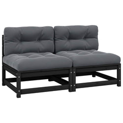 Minimalist Garden Middle Sofas with Anthracite Outdoor Retreat Evening 