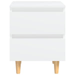 Bed Cabinets with Solid Pinewood Legs 2 pcs White
