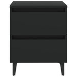Bed Cabinets 2 pcs Black Engineered Wood
