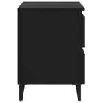 Bed Cabinets 2 pcs Black Engineered Wood