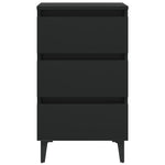 Bed Cabinet with Metal Legs 2 pcs Black