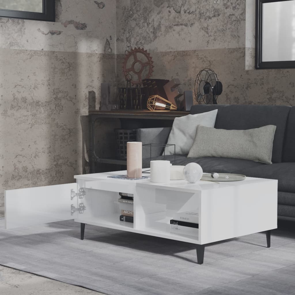 Coffee Table High Gloss White - Engineered Wood