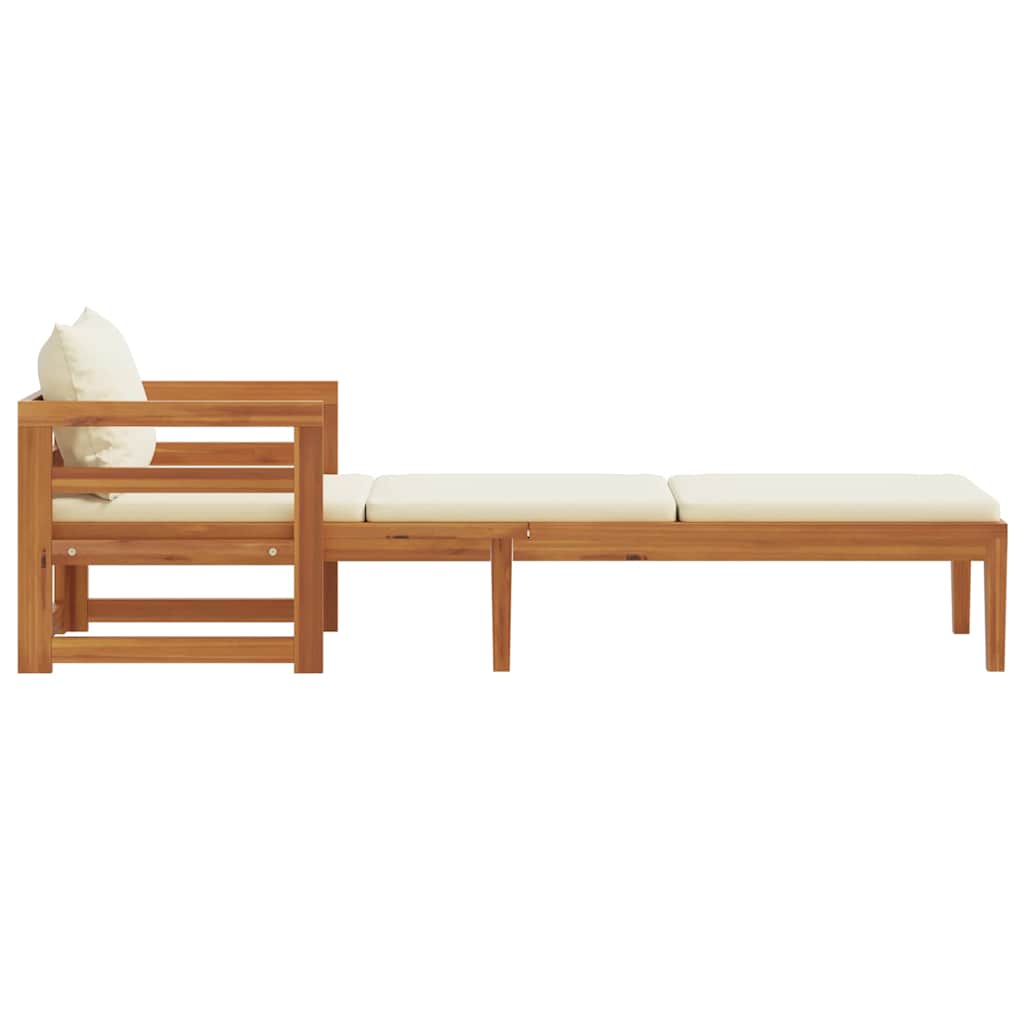 Versatile Sun Lounger with Cream White Living Space Upgrade Garden Leisure 