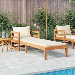 Versatile Sun Lounger with Cream White Living Space Upgrade Garden Leisure 