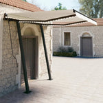 Awning With Led Manual Retractable Cream Uv-Resistant